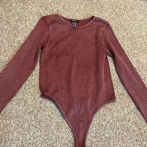 dark red long sleeve bodysuit